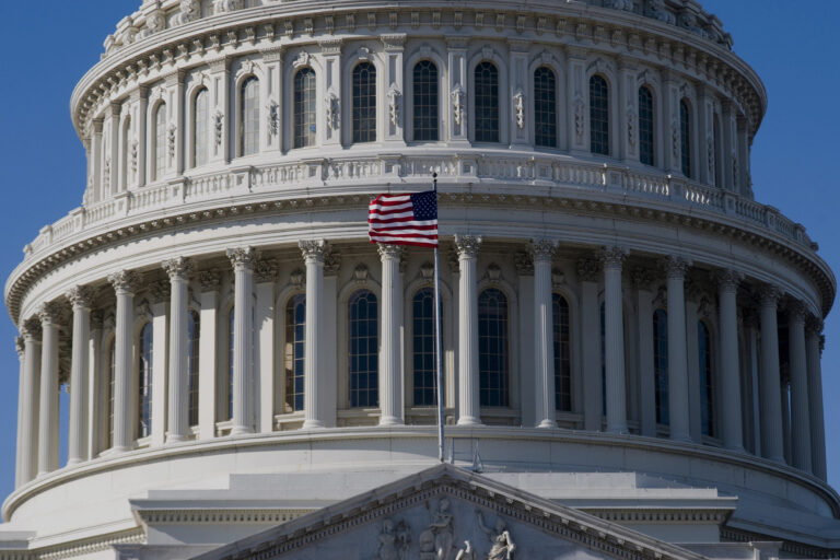 Close-up of capital building representing government policy and regulation.