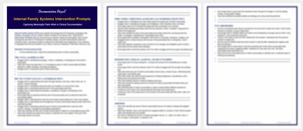 IFS Intervention Prompts Forms Thumbnails