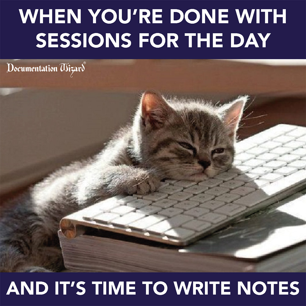 When you're done with the sessions for the day and it's time to write notes